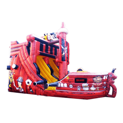 Большой надувной батут-горка "Пиратский корабль"