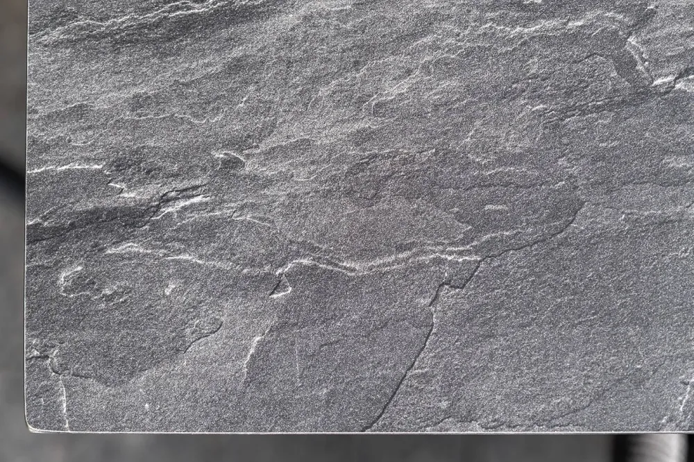 "Венето" обеденная группа на 6 персон со стульями "Милан", каркас темно-серый, роуп темно-серый