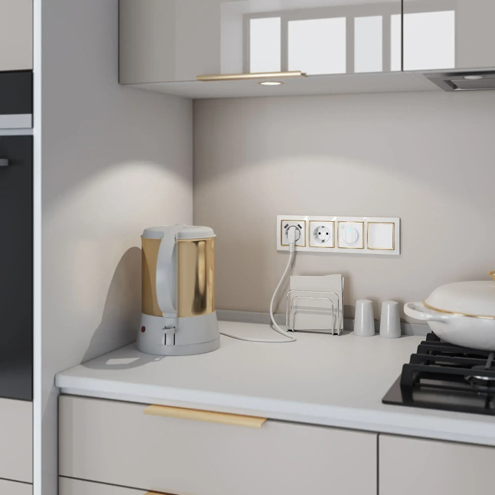 Рамка на 4 поста Snabb (белый/золото) W0041933