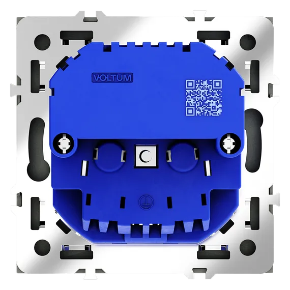 Розетка встраиваемая VOLTUM S70 с заземлением и защитными шторками, 16А, с USB, A+С, (графит)