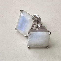 Серьги Сингапур с лунным камнем