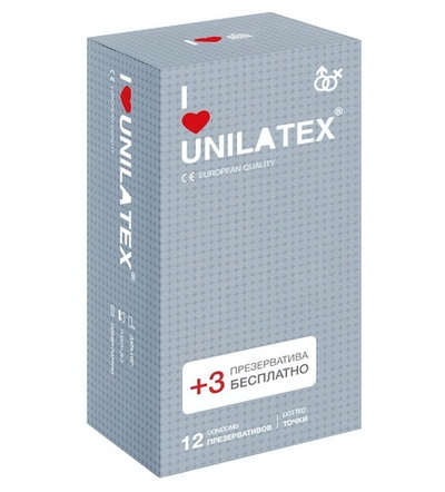 Презервативы UNILATEX точечные (12 шт) (Цвет: телесный)