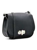 Стильная женская маленькая чёрная сумочка из искусственной кожи 23х20х12 см COSCET М-СД-176