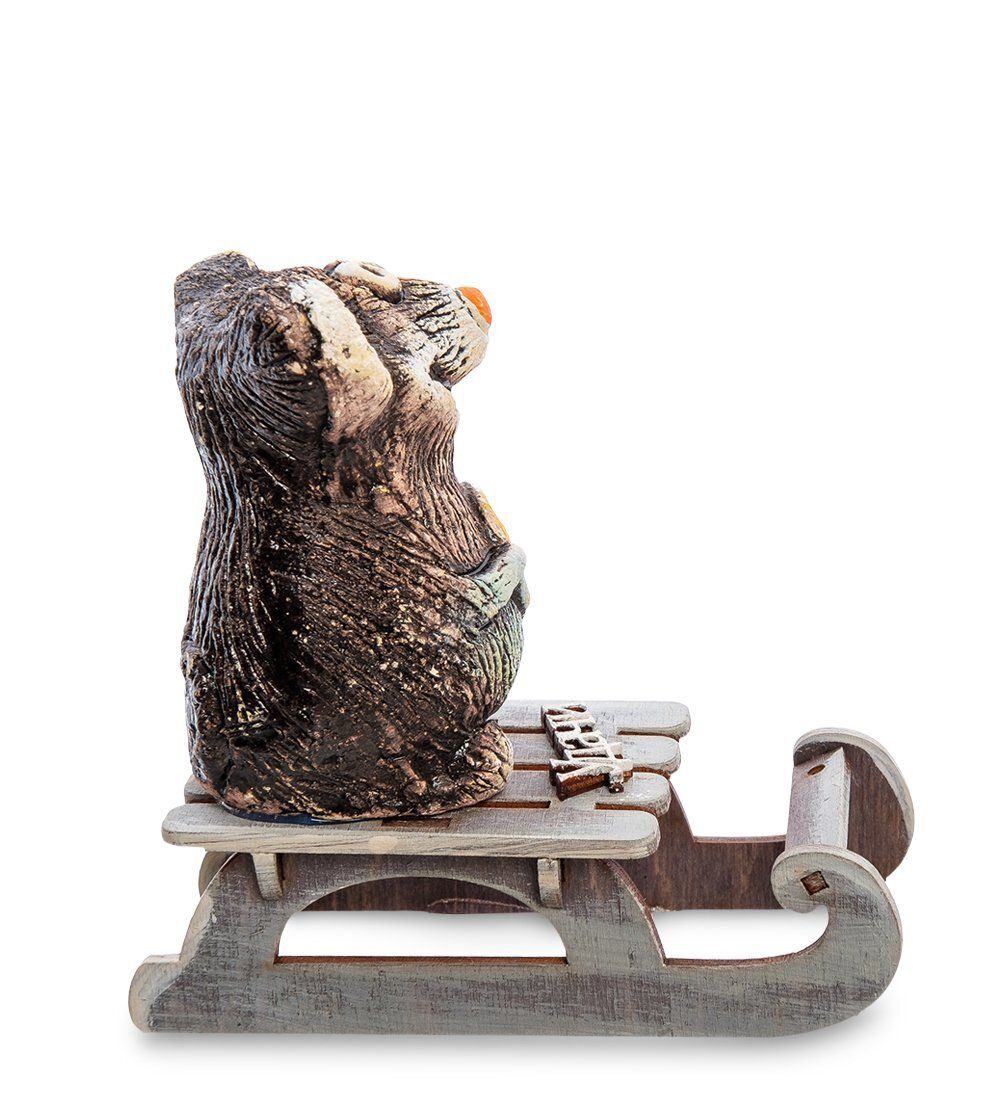 КоКо Шамель KK-617 Фигурка «Мышонок с монетой на санках» шамот