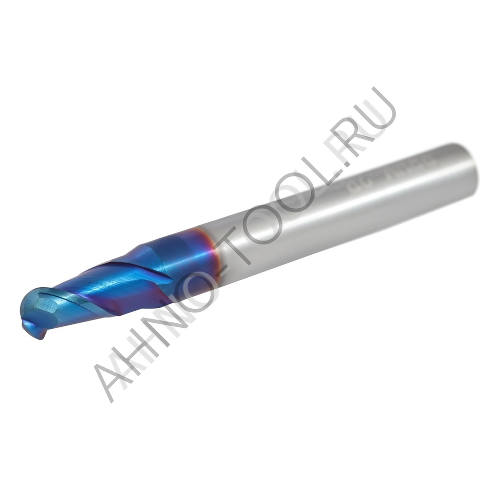 Фреза твердосплавная сферическая  1.5мм (L=50, l=3, хв=4) Z2 35° по закаленной стали BRHM-2B-R0.75S