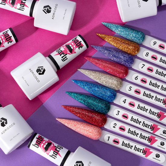 Гель-лак ADRICOCO Babe Harly с глиттером №3 гаражный зеленый(8 мл.)