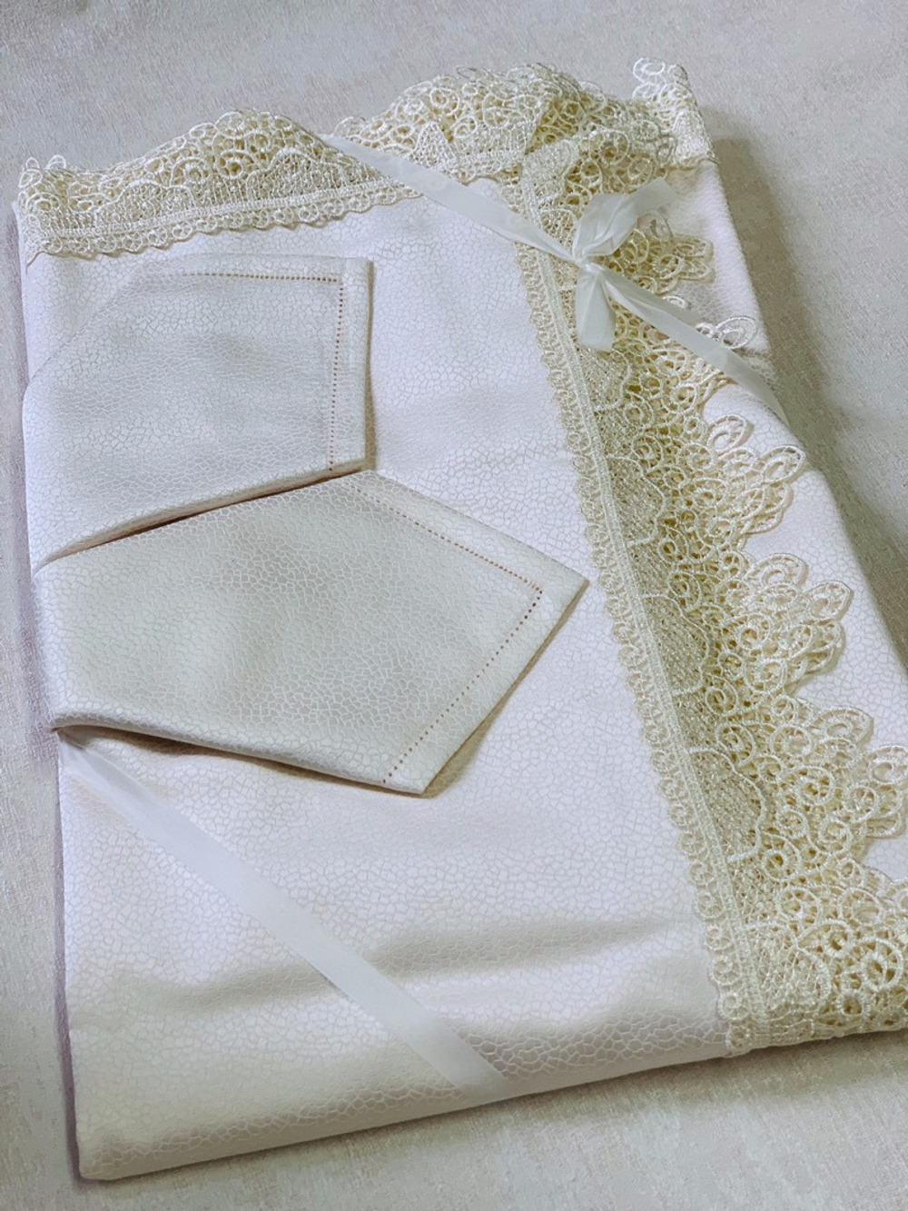 Скатерть 170х280 и 12 салфеток Gamba 9884СК Panna шампань