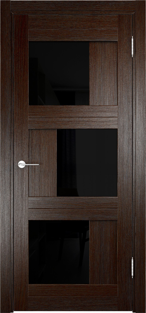 Межкомнатная дверь Берлин 01 ДО / Цвет Дуб темный / Стекло "Лакобель" / Двери Верда