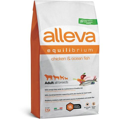 Корм Аллева Эквилибриум Мэйтенанс Equilibrium All Day Maintenance Chicken & Ocean Fish All Breeds для взрослых собак всех пород с курицей и океанической рыбой, 2 кг