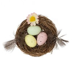 GAEM Изделие декоративное "Гнездо пасхальное" (блок 12 шт), L7 W7 H2,5 см, 2в.