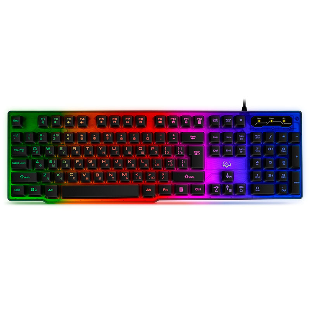SVEN  Игровая клавиатура KB-G8500 (104 кл, 12 Fn  функций, прозрач. корп.,подсв, мет. основание )