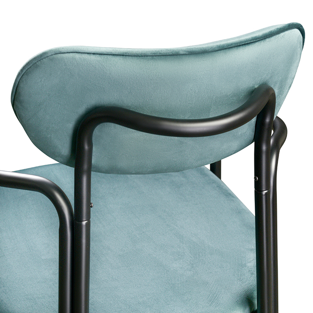 Стул LATITUDE Ror, Round, велюр, черный/зеленый