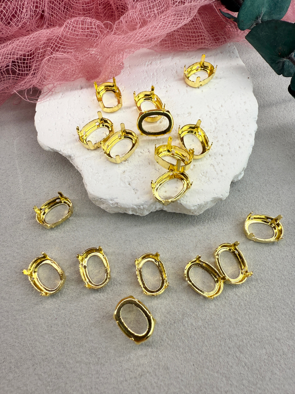 Оправа #4120 Oval 14*10 мм Золото