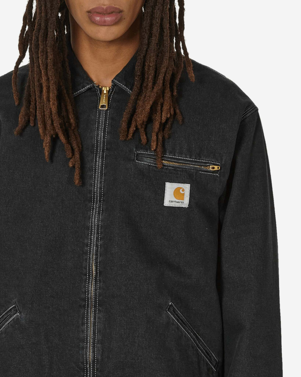 Carhartt WIP Куртка Og Detroit Черная, Потертая Камнями