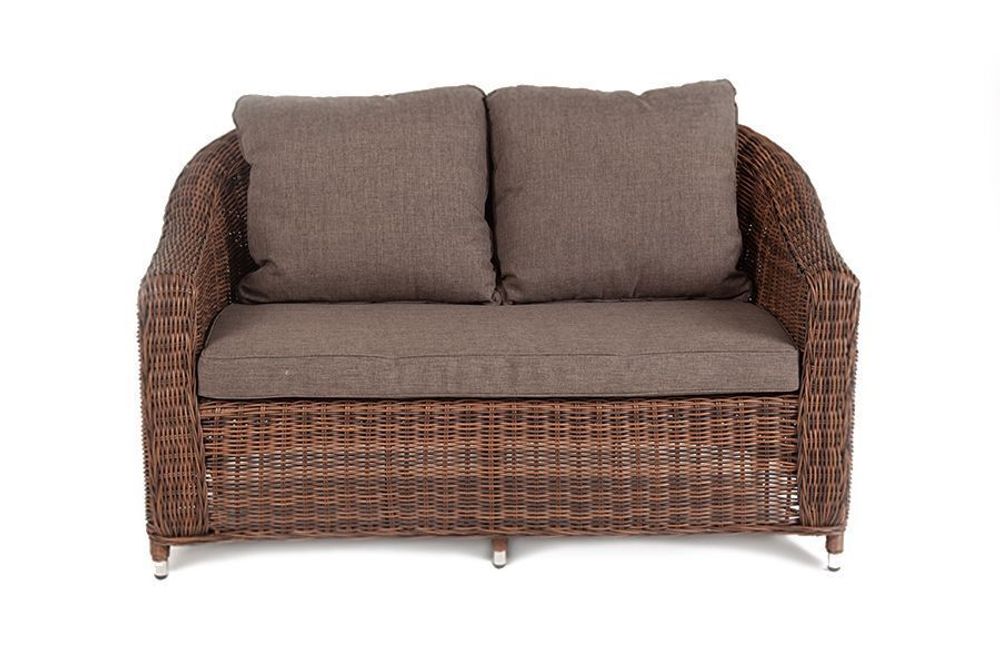 "Кон Панна" диван из искусственного ротанга двухместный, цвет коричневый