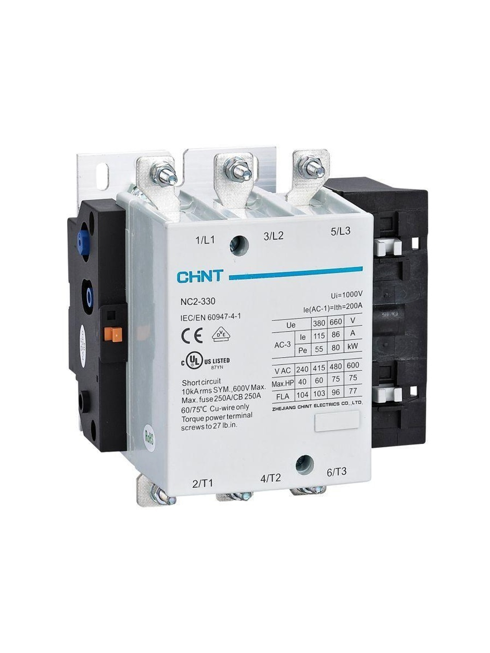 Контактор NC2-330 330А кат. 230В AC AC-3 (R) CHINT 236058