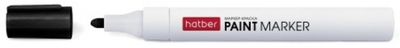 Маркер -краска Hatber металлический корпус закругленный пишущий узел 2мм Черная.