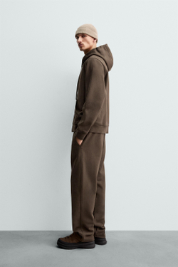 ZARA ТОЛСТОВКА НА МОЛНИИ С КАПЮШОНОМ HEAVYWEIGHT ORIGINS, ШОКОЛАДНЫЙ