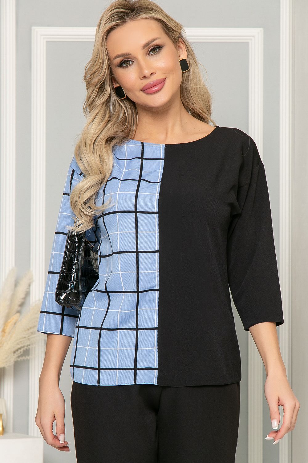 Блуза "Твой выход" (голубая) Б4385 LT Collection (Акция)