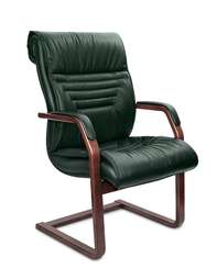 Кресло для посетителей Basel С темно-зеленая кожа