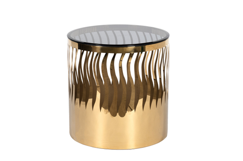 GY-ET8149GOLD Стол журнальный "Wave" тонир.стекло/зол. d50*51см