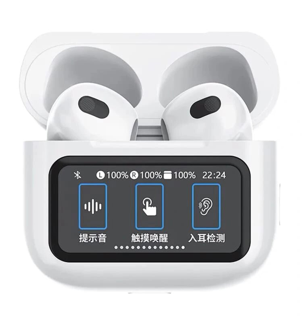 Беспроводные наушники Wiwu T23 TWS c сенсорным дисплеем, White