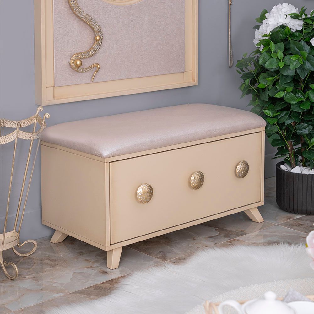 Банкетка Heri 1 Айвори Мраморное золото