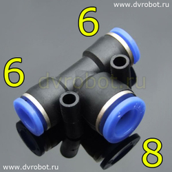 Фитинг пластиковый PEG 6-8-6мм