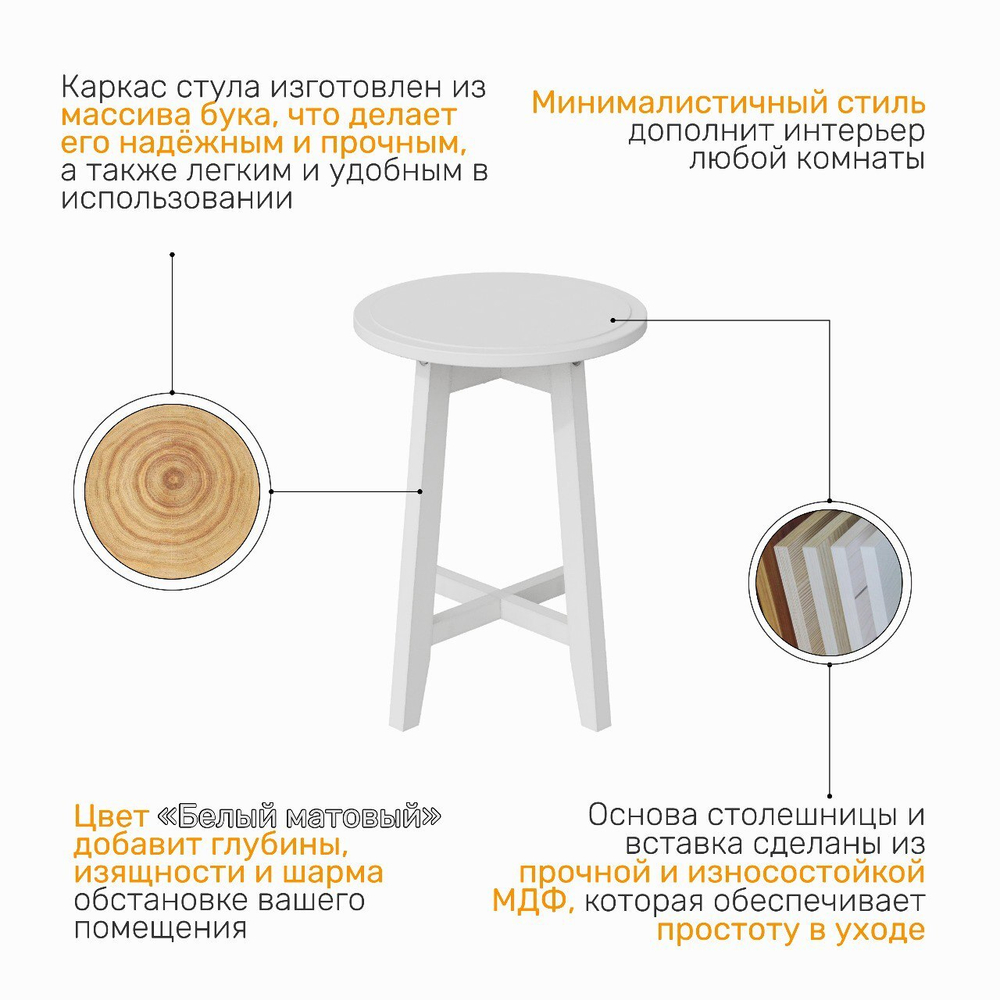 Стол журнальный NEO 1, цвет белый матовый