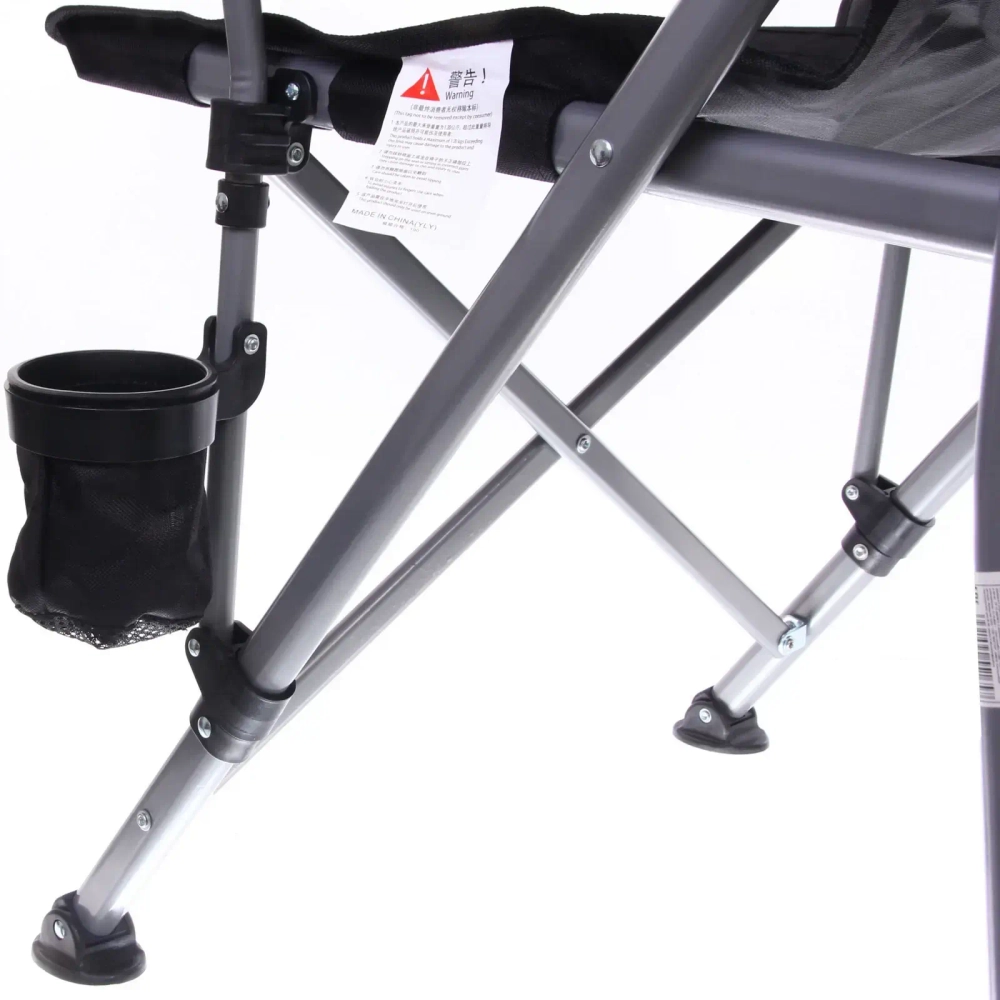 Кресло складное с подлокотниками до 100 кг SJ-0054, 58*58*92 см, цвет: чёрный, ТуристМастер