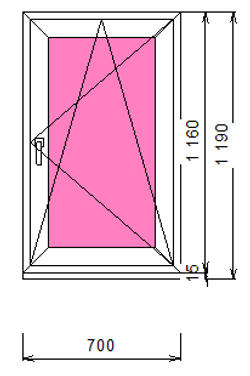 Пластиковое окно 1160 х 700 ТермА Эко