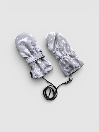 Зимние варежки на липучке (динозавры на сером)