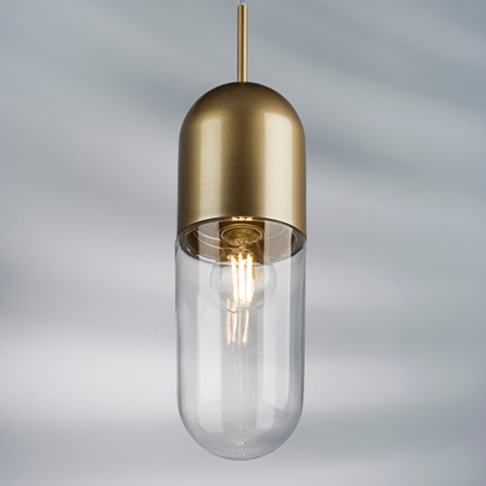 690013 Подвес RAMO 1х40W E27 ШАМПАНЬ/ПРОЗРАЧНЫЙ