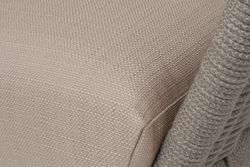 "Фиджи" диван 3-местный плетеный из роупа, каркас алюминий светло-серый (RAL7035) муар, роуп серый меланж круглый, ткань Mossle бежевая