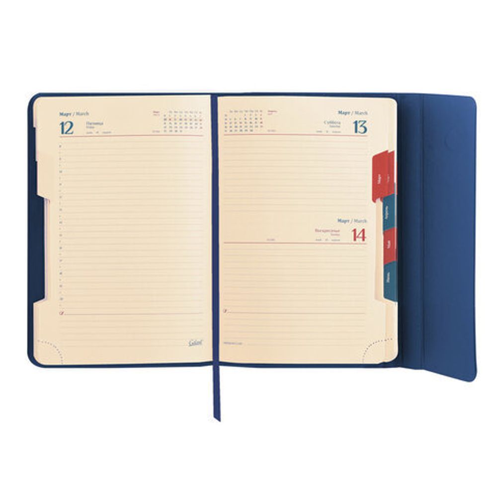 Ежедневник датированный 2022 А5 148х218 мм GALANT "Magnetic", под кожу, клапан, синий, 112935