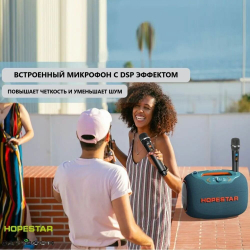 Bluetooth Колонка Hopestar Party Box 120W Ocean Blue с функцией TWS, беспроводной динамик, колонка для пикника