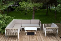 "Касабланка" модульная лаунж-зона из роупа (веревки), каркас из алюминия