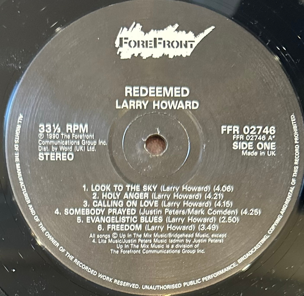 Larry Howard - Redeemed (Англия 1990г.)