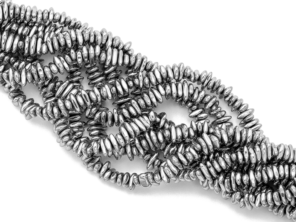 Нить гематитовых бусин, "Freeform" 6-9мм