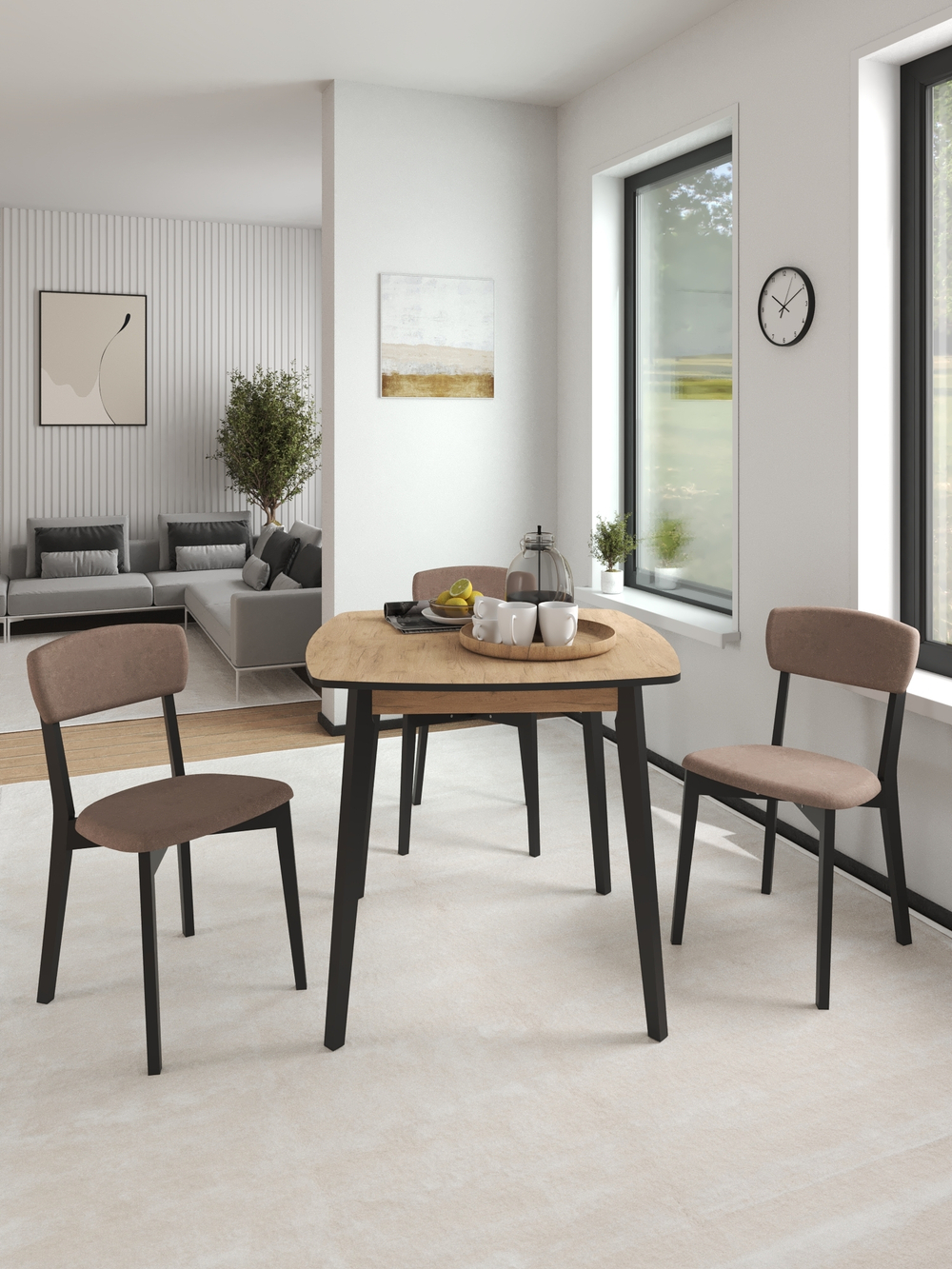 Стол обеденный раскладной для кухни, столовой LANDO, деревянный