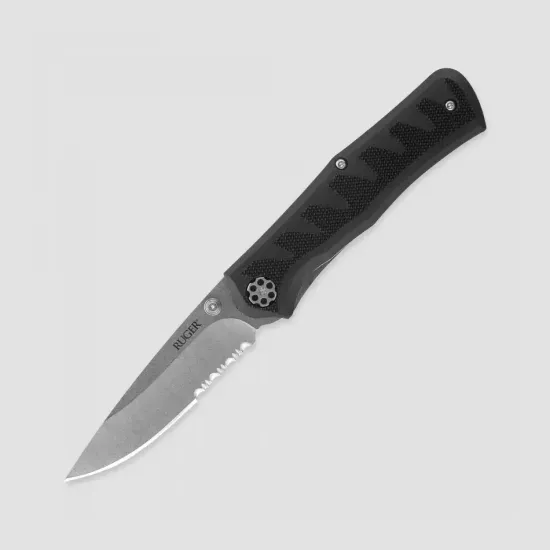 Складной нож CRKT полуавтоматический Ruger Knives Crack-Shot CR/R1206 c клинком из стали 8Cr13MoV, рукоять GRN
