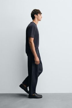 ZARA УКОРОЧЕННЫЕ ДЖИНСОВЫЕ БРЮКИ ШИРОКОГО КРОЯ, ИНДИГО