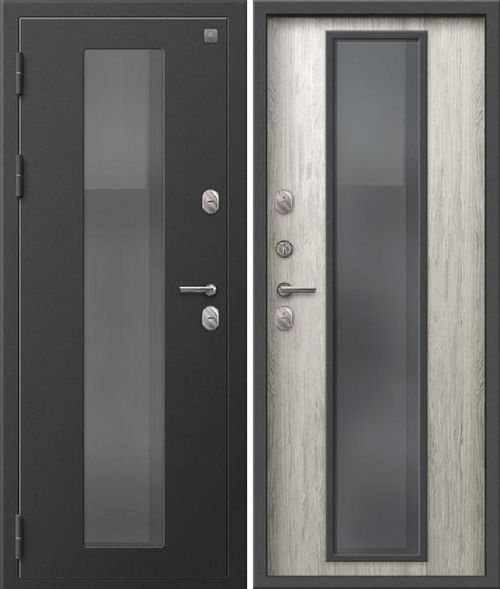 Входная дверь SEZAM Термо Т-1000 Пепельный муар - Полярный дуб