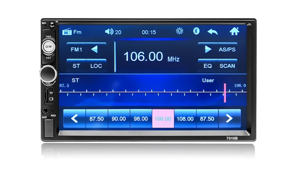 Автомагнитола сенсорная 7" 2DIN (Bluetooth, USB, AUX, Mirror Link)