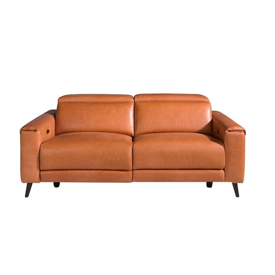 Трехместный диван с реклайнером Angel Cerda KM5083-3P, коричневая кожа