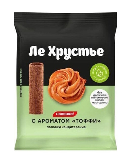 Полоски кондитерские "Ле Хрустье" с ароматом тоффи 100г. Витебскхлебпром