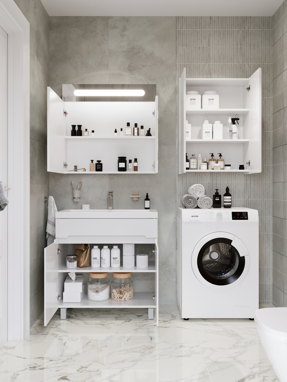 Шкаф над стиральной машиной DIWO Суздаль 80х60 подвесной, белый