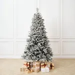 Заснеженная елка с гирляндой встроенной «Saint Paul» (Литая+пвх) от 1,8 м до 3 м