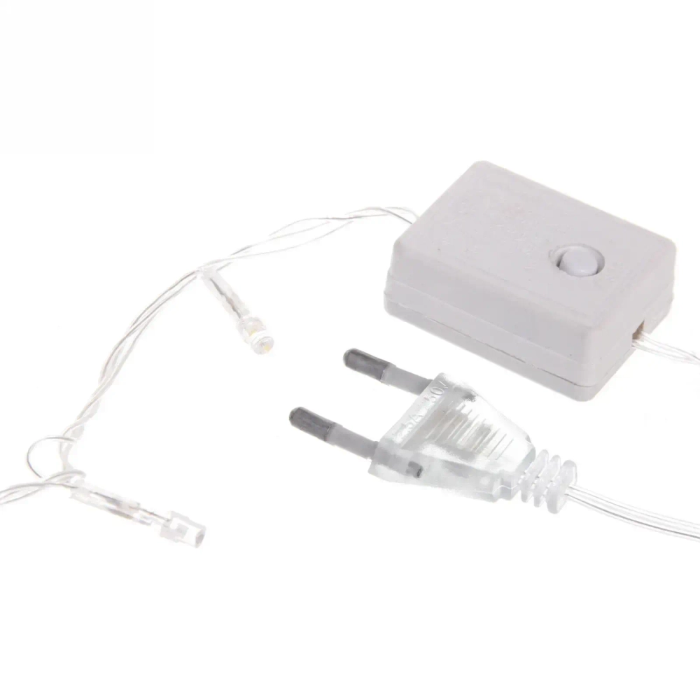 Гирлянда для дома 2,5м 24 лампы LED прозрач.пров.,8 реж, IP-20, Теплый белый