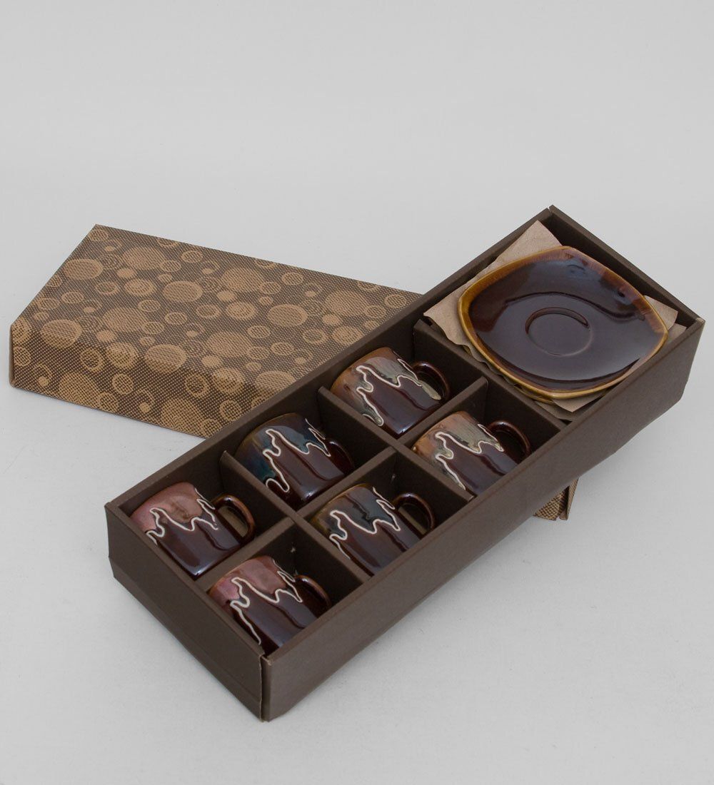 CH-11 Кофейный н-р на 6перс. «Чайный водопад» керамика